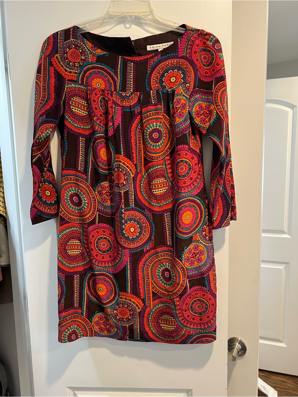 Trina Turk Multicolor Medallion Long Sleeve Dress - Pink, Orange, Green